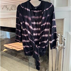 Black Tie-dye Cable and Gauge Cardigan